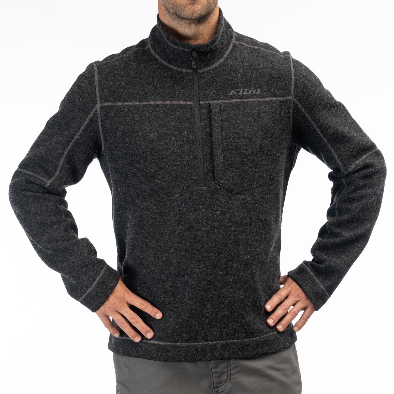 Bighorn Canyon Wool Fleece 1/4 Zip SM Black Heather